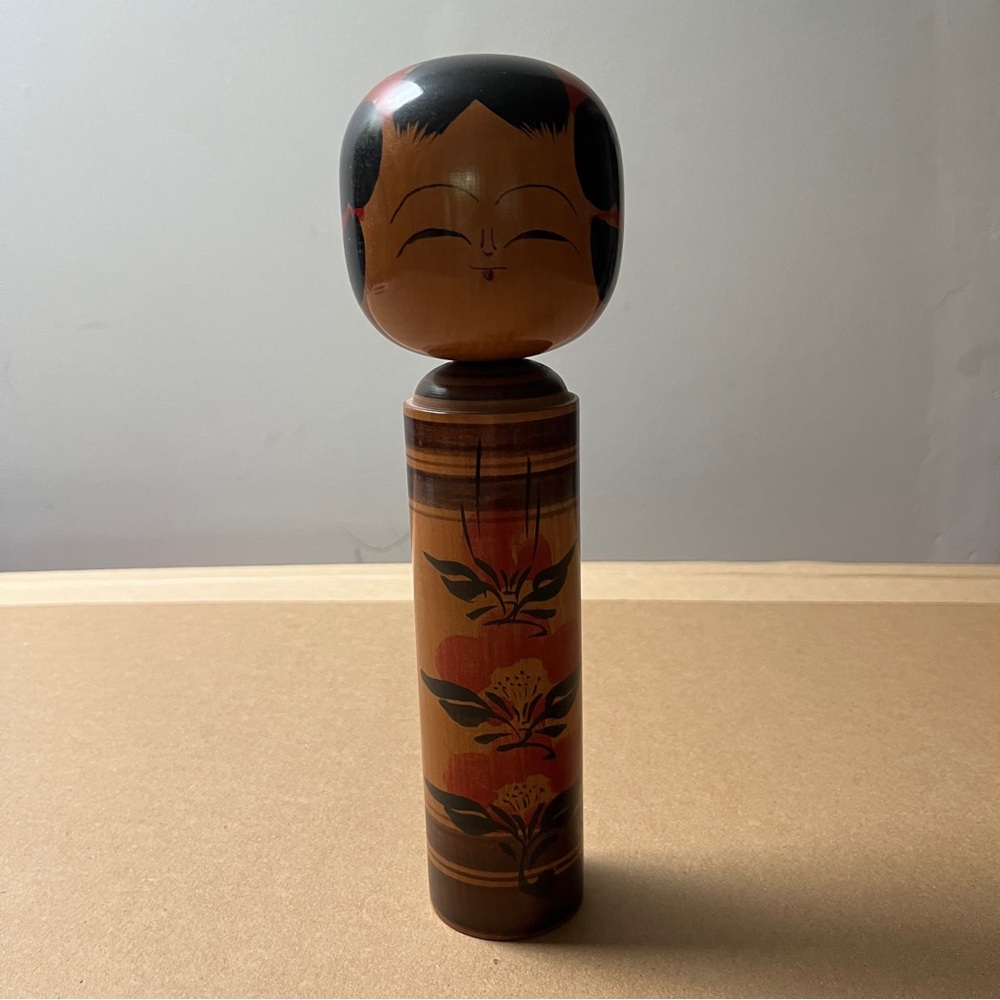 Handcrafted Naruko Kokeshi Doll – Signed Japanese Wooden Art 9.5" / 24cm